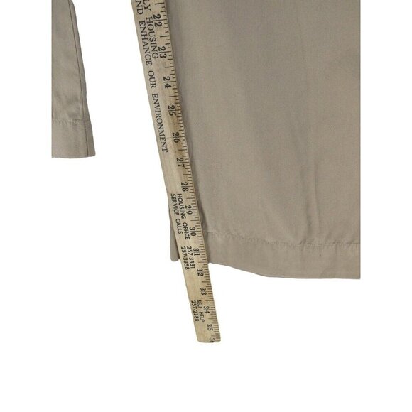 J Jill Pants Size 16 Tan Khaki Beige Cargo Zip pockets Lightweight Cotton Eyelet - Picture 12 of 15